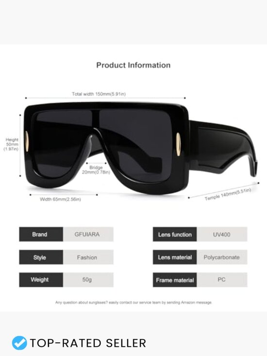 Oversized Flat Top Shield Sunglasses UV400 Non-Polarized Unisex main image 4